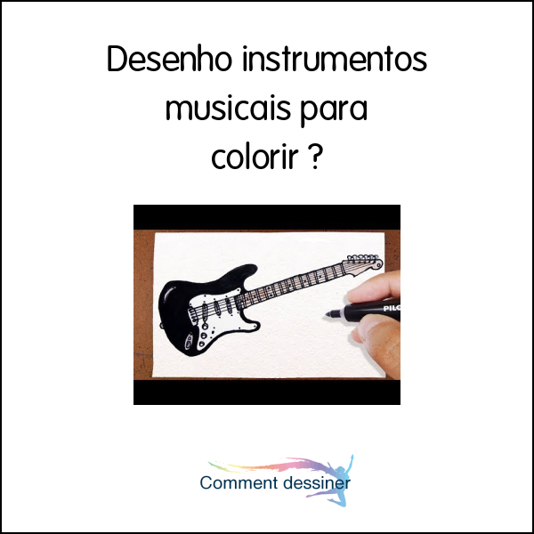 Desenho instrumentos musicais para colorir